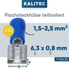 10 vnt. kalitec fhb638 plokštelinės jungtys mėlynos 6,3 x 0,8 kabelio jungtis i 1,5–2,5 mm² jungtis i iš dalies izoliuota i žalvaris i pvc mova i automobiliams ir pramonei