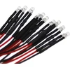 10 x 3 mm led, 12 voltų, šiltai balta (3000 k); su 20 cm jungiamuoju kabeliu ir integruotu nuolydžio rezistoriumi