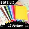100 lapų A4 spalvoto popieriaus rinkinys, 10 spalvų, 130 g/m²