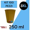 100 popierinių puodelių, 250 ml, 3xl šaltiems ir karštiems gėrimams, alaus puodeliai, kapučino gėrimai, pagaminti iš kraft popieriaus