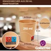 100 vienkartinių kraft popierinių puodelių 210 ml / 7 oz, tvirti, nepralaidūs, idealūs kavai, arbatai ir gaiviesiems gėrimams, bekvapiai kraft puodeliai