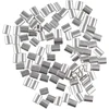 100 vnt. Aliuminio ovalūs trosų jungiamieji spaustukai, 1.0 mm, sidabro spalvos