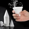 100 x balti popieriniai kūgio formos puodeliai 150 ml ledams, kokteiliams, vandeniui biure