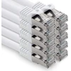 1.0m - Balta - 10 vienetų Cat.7 tinklo kabelis Lan Ethernet patch kabelis S-ftp Lszh Pimf 10gb s Rj45 kištukas Cat6a