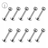 10x Titano Labret Auskarai su Kamuoliuku Sidabriniai 1.2/6/3