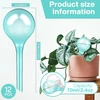 12 mažų augalų laistymo kamuoliukų rinkinys 13 x 5 cm, mėlyni + skaidrūs Pvc, automatiniai savaiminio laistymo kamuoliukai vazoniniams augalams, vandens dozatorius augalams 4-7 dienoms