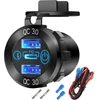 12 V Usb aliumininis automobilinis įkroviklio lizdas Pd3.0 Type C ir dvigubas Quick Charge 3.0 Usb prievadas, daugkartiniai vandeniui atsparūs 12 V Usb lizdai su jutikliniu jungikliu, saugiklio kabelių rinkinys automobiliui, valčiai, jachtai, Rv, motocikl