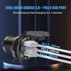 12 V Usb aliumininis automobilinis įkroviklio lizdas Pd3.0 Type C ir dvigubas Quick Charge 3.0 Usb prievadas, daugkartiniai vandeniui atsparūs 12 V Usb lizdai su jutikliniu jungikliu, saugiklio kabelių rinkinys automobiliui, valčiai, jachtai, Rv, motocikl