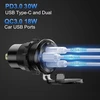 12 V usb lizdo laido aliuminio automobilinis įkroviklis su keliais prievadais, dvigubas usb qc 3.0 prievadas ir pd usb-c lizdas su voltmetro jungikliu automobiliui, valčiai, jachtai, sunkvežimiui, greitas įkrovimas, skirtas iphone ipad android mobiliesiem