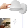 Lova 12 W led sieninis šviestuvas su kištuku, valdomas lietimu, reguliuojamas sieninis šviestuvas, 360° besisukantis šviestuvas prie lovos, 3000 K šilta balta reguliuojama skaitymo lemputė svetainei, miegamajam, laiptams, koridoriui, biurui, baltas