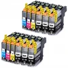 12x rašalo kasetė Xl Brother Dcp-j132w Dcp-j152w Dcp-j552dw Dcp-j752dw spausdintuvui