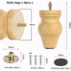 Fotelis 13.5 cm medinės stalo kojos, 4 vnt., medinės sofos kojelės, medžio masyvo baldų kojelės, medžio masyvo kojos, kūginės stalo kojelės su montavimo plokštelėmis ir varžtais sofai-lovai