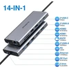 14-in-1 Usb-c dokų stotelė su 2x 4k Hdmi, Dp, Ethernet