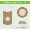 15 dulkių siurblių maišelių rinkinys Vorwerk Tiger Vt 300/260/265/270