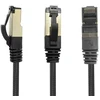 1,5 m - juodos spalvos medvilninis cat 6a patch kabelis juodas - 10 vnt. tinklo kabelio audinio medvilninis apvalkalas cat 6 a kabelis rj 45 lan ethernet patch kabelis 500 mhz 10 gb s - 10 x 1,5 m