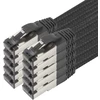 1,5 m - juodos spalvos medvilninis cat 6a patch kabelis juodas - 10 vnt. tinklo kabelio audinio medvilninis apvalkalas cat 6 a kabelis rj 45 lan ethernet patch kabelis 500 mhz 10 gb s - 10 x 1,5 m