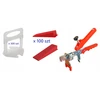 1,5 mm plytelių lyginimo sistema, 300 vnt. spaustukų + 100 vnt. pleištų + replės