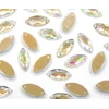 150 vnt. Ovalūs kalnų krištolo akmenukai siuvimui, 12x6 mm