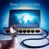 1attack.de 1 m Cat 8.1 Lan tinklo kabelis (5 vnt. pakuotė) Cat 8 Ethernet kabelis su Rj45 jungtimi, plonas ir siauras, 40 Gbps perdavimo sparta, juodas, 1.0 m