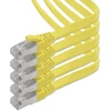 1attack.de 1 m - geltona - 5 vnt. cat.7 gigabit ethernet lan plokščias ribbon kabelis (rj45) tinklo kabelis raw kabelis (10 gbit/s) instaliacinis kabelis plonas suderinamas su cat.5 - cat.5e - cat.6