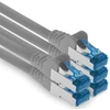 1attack.de 5 x 0,5 m Cat.6 - Ethernet Gigabit Lan tinklo Patch kabelis Rj45 Cat 6 A 10000 Mbit s Sftp Pimf 500 Mhz - pilkas