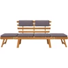 2-1 Sodo sofa su pagalvėmis, 190cm, akacijos medienos masyvas