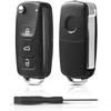 2 automobilių raktų korpusų rinkinys, suderinamas su volkswagen vw up golf mk6 polo tiguan touareg passat seat skoda automobilių raktu 3 mygtukų ašmenų tipo nuotolinio rakto korpuso pakaitinis raktas
