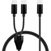 2-in-1 Usb-c įkrovimo laidas su dviem Type-c jungtimis, 1m