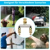 2 krypčių vandens skirstytuvas, 3/4 colio žalvarinis čiaupo skirstytuvas su adapteriu sodo žarnoms, y skirstytuvas 3/4 colio su rutuliniu ventiliu vandens srautui reguliuoti ir išjungti