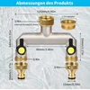 2 krypčių vandens skirstytuvas, 3/4 colio žalvarinis čiaupo skirstytuvas su adapteriu sodo žarnoms, y skirstytuvas 3/4 colio su rutuliniu ventiliu vandens srautui reguliuoti ir išjungti