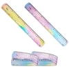 2 lanksčių liniuočių rinkinys mokyklai, lanksti 30 cm liniuotė, minkšta plastikinė liniuotė su spalvų gradientu, lanksti liniuotė su centimetrine ir coline skale studentams, vaikams, klasei, biurui, namams