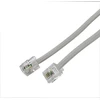 2 m ilgio rj11 kabelis, telefono kabelis, 6p4c western kabelis, rj11 į rj11 kištuką, plokščias kabelis, telefono lizdas, modemo maršrutizatorius, faksas, isdn, dsl, vdsl internetas, baltas, 2 metrai