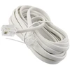 2 m ilgio rj11 kabelis, telefono kabelis, 6p4c western kabelis, rj11 į rj11 kištuką, plokščias kabelis, telefono lizdas, modemo maršrutizatorius, faksas, isdn, dsl, vdsl internetas, baltas, 2 metrai