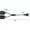2 m maitinimo kabelio ilgintuvas, 2-in-1 ilgintuvas, type c kištukas euro kištukas į dvigubą type c euro lizdą, 0.75 mm² maks. 2.5 a/250 v televizoriui, kompiuteriui, monitoriui, projektoriui, lempai, namų ūkiui