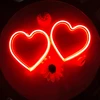 2 raudonų led širdelių ženklų rinkinys, maitinamas baterijomis, neoninė širdelė, valentino dienos meilės lempa vestuvėms, mergaitėms, moterų kambario sienų dekoravimui, kalėdinės valentino dienos dovanos žmonoms, 19,8 x 20,8 cm