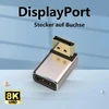 2 vnt. Displayport 1.4 90° kampinis prailgintuvas 8k Uhd Hdr