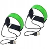 2 vnt. įkraunami led usb rankų juostos didelio matomumo moterims žalios