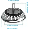 2 vnt. kriauklės filtras, nerūdijančio plieno, 78 mm