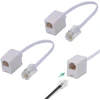 2 vnt. Rj45 į Rj11 adapteriai, baltas tinklo prievadas į telefono jungtį