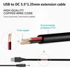 2 vnt. Usb A į Dc 1.35x3.5 mm maitinimo kabeliai, 1.5 m, juodi