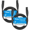 2 vnt. Xlr kabelis 3m, vyriškas-moteriškas, 3-pin mikrofonui