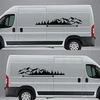 2 x Automobilio lipdukas kalnų lipdukas medis miškas kalnų kontūras palangė kalnai su miško vinilo grafikos lipdukų rinkiniu automobiliui kemperiui Rv Trailerca 190 cm