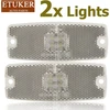 2 x Balti Led Posūkių Žibintai Priekiniai 10-30v Vandeniui Atsparūs