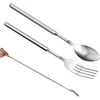 2 x Prailginamos šakutės-šaukštai, teleskopinės, nerūdijančio plieno, 20-64 cm