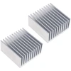 2 x sidabrinis aliuminio radiatorius 40 mm x 40 mm x 20 mm