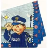 20 popierinių servetėlių Police Paul the Police vaikų gimtadienio vakarėliams ir teminiams vakarėliams