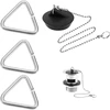 20 vienetų kriauklės kamščio trikampio sagtis, grandinėlės trikampiai kabliukai voniai, virtuvės kriauklei, vonios kriauklės kamštis grandinėlės trikampio sagčiai