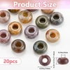 20 vnt. 14 mm indiško agato karoliukai su didelė skylutė