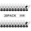 20 vnt. Usb atmintinės 2 Gb, spalvotos, metalinės, Usb 2.0