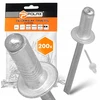 200x traukiami kniedės 4x14 mm aliumininės cinkuotos patvarios sidabrinės kniedės